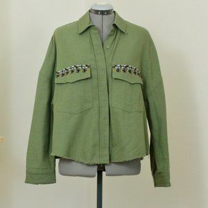 Zara Embroidered and Beaded Oversized Shirt